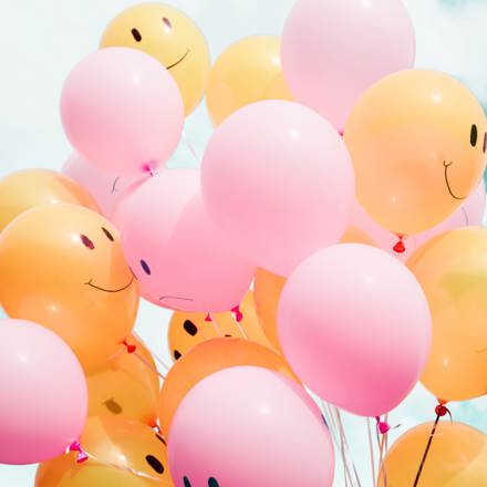 Balloons with smiley faces