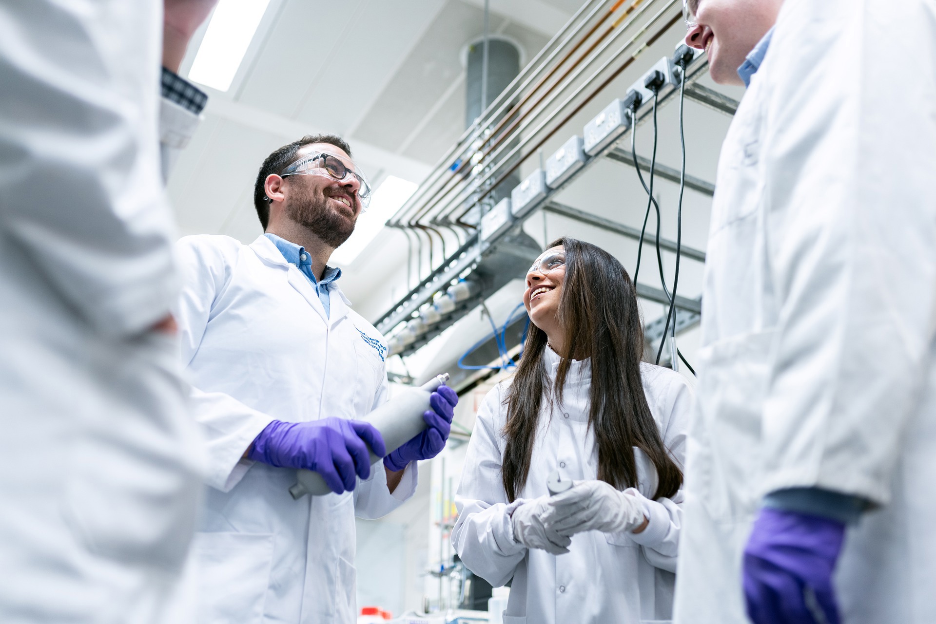 colleagues in lab coats