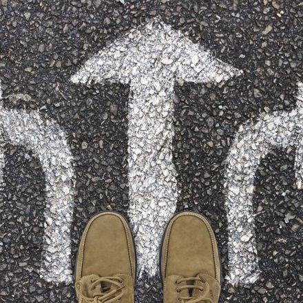 arrows painted on a road